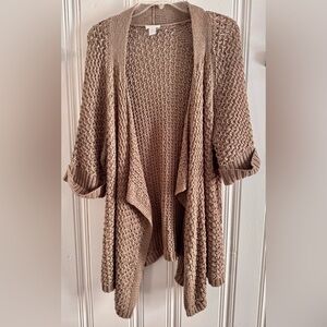 Chico's Textured Tan Cardigan